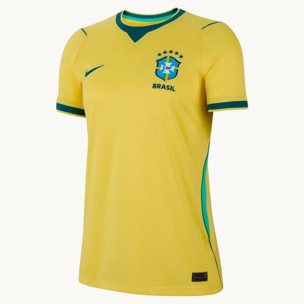 2026 Brazil Home Women's Player Jersey by Nike, front view, Yellow