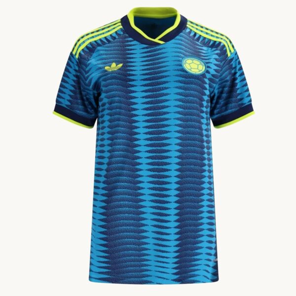 2026 Colombia Away Women's Fan Jersey by adidas, front view, Blue