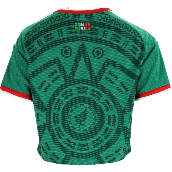 2026 Mexico Home Women's Crop Jersey by adidas, back view
