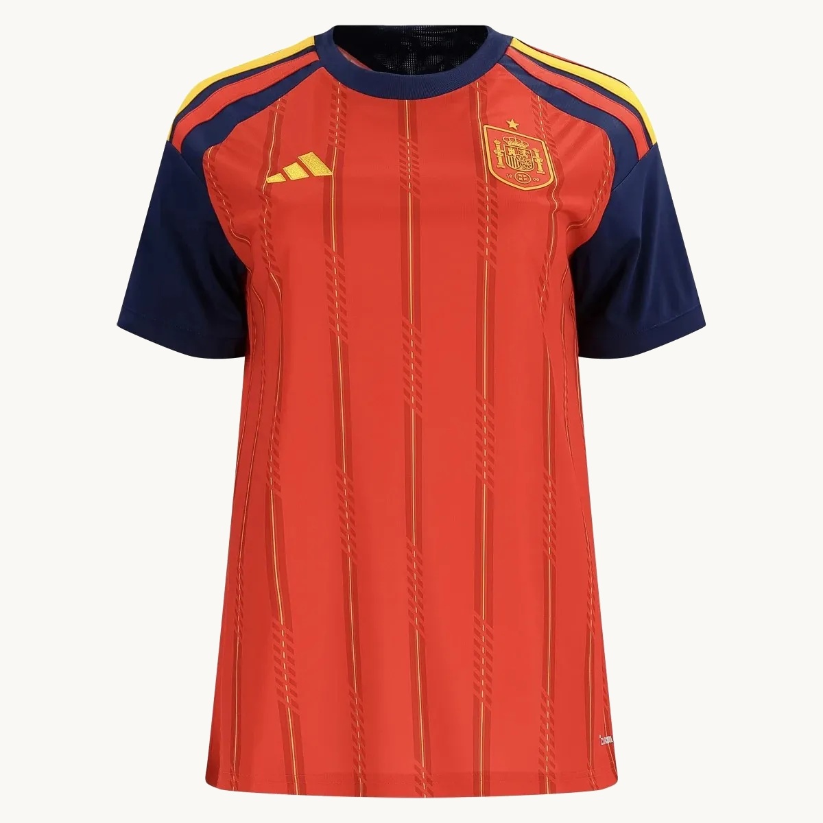 2026 Spain Home Women's Fan Jersey by adidas, front view, Red