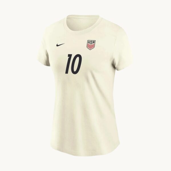 2026 USMNT Women’s Pulisic T-Shirt – White on a clean studio background - AMH Goods