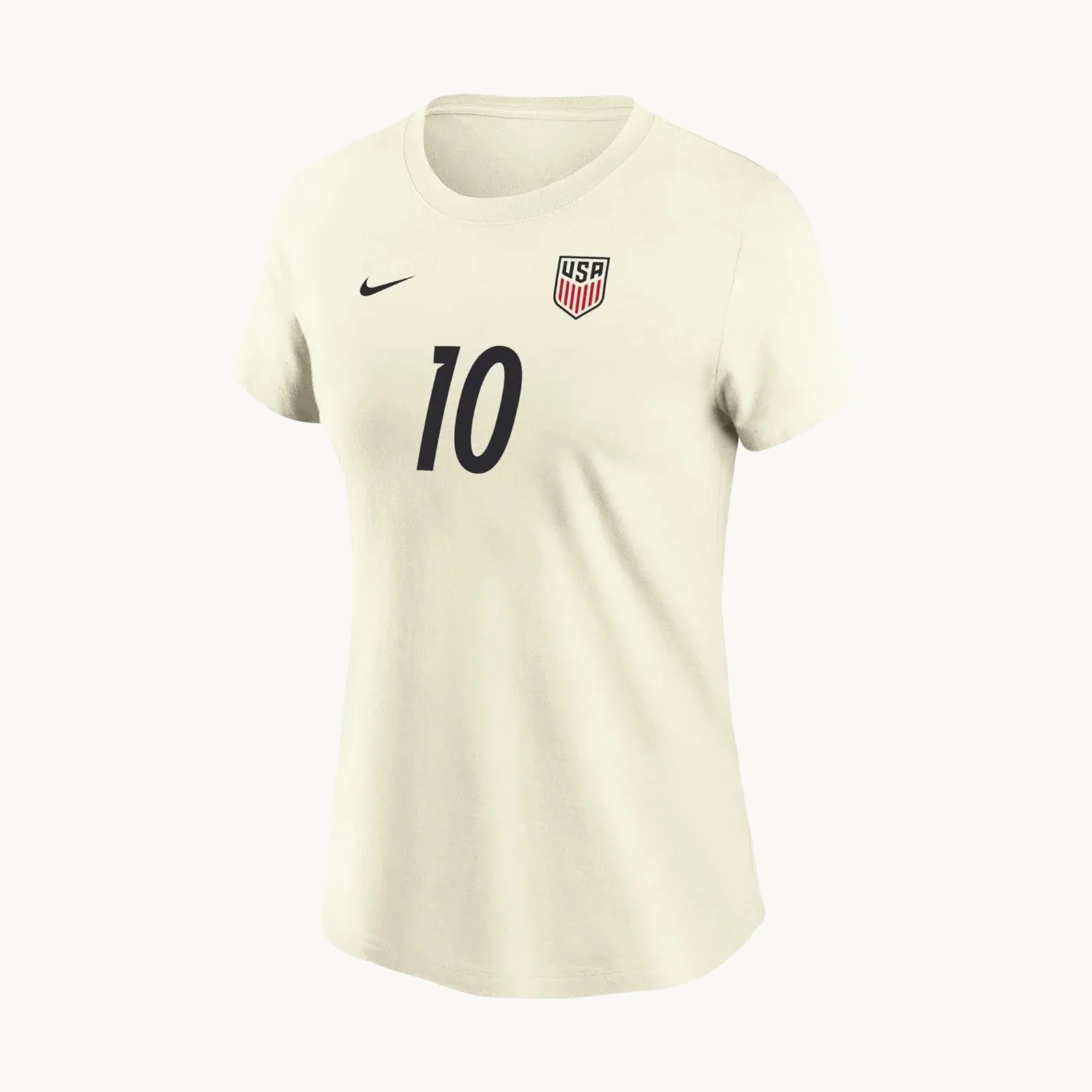 2026 USMNT Women’s Pulisic T-Shirt – White on a clean studio background - AMH Goods