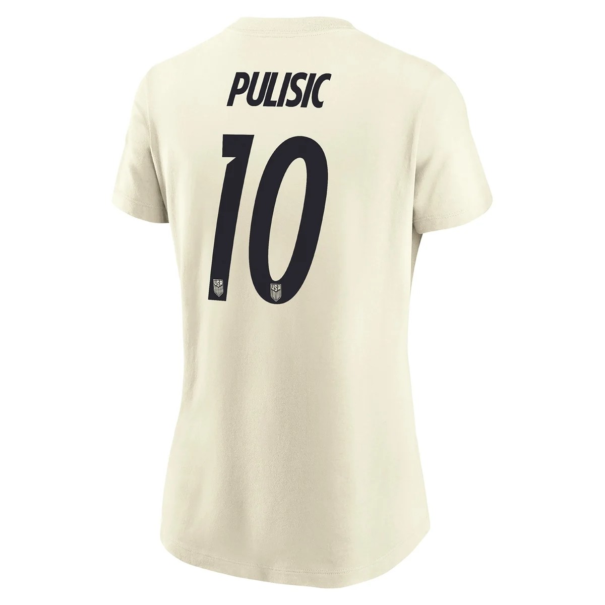 2026 USMNT Women's Pulisic T-Shirt – White by Nike, back view