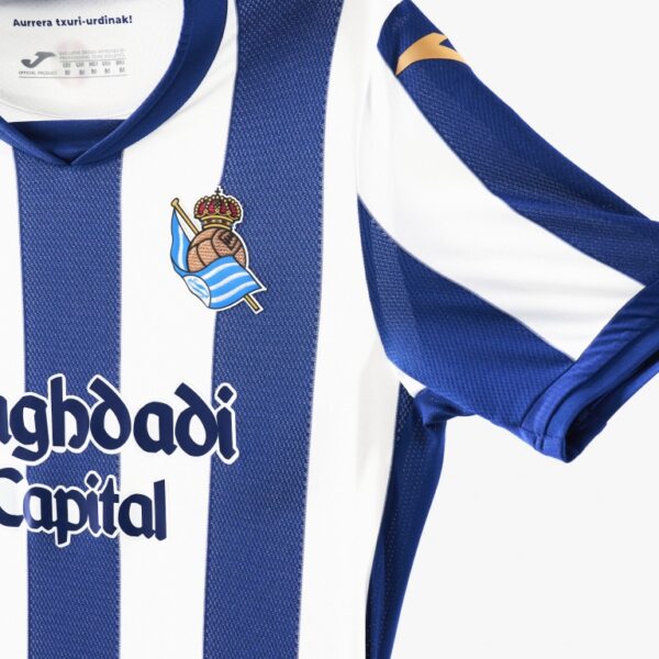 Joma Real Sociedad 2026/27 Home Shirt – close-up of the front