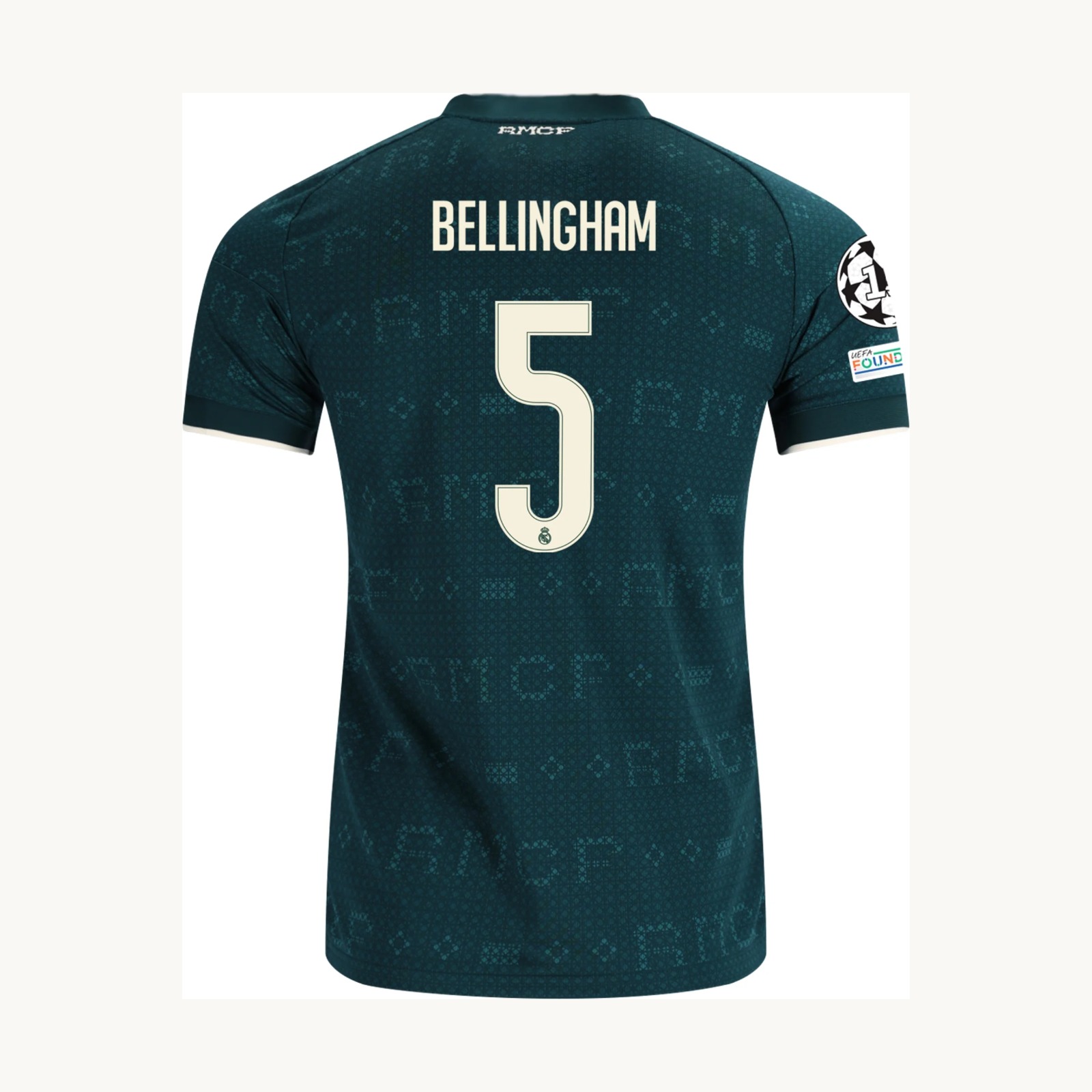 Back of the 2026/27 Real Madrid Away jersey with BELLINGHAM 5