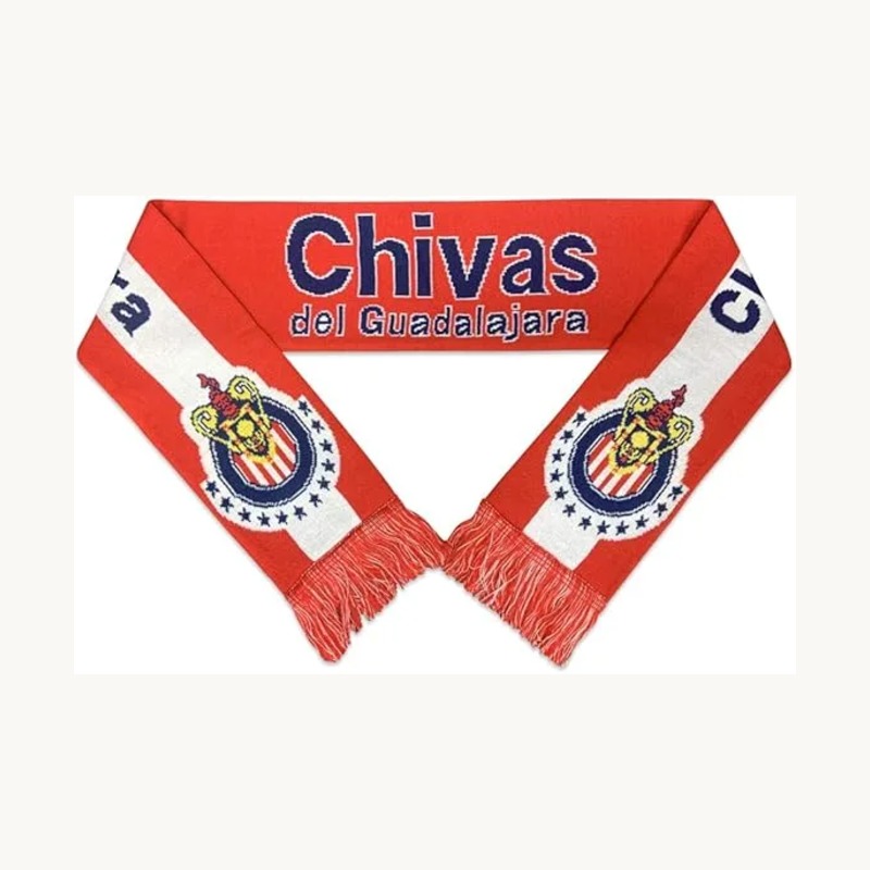 Chivas red and white scarf