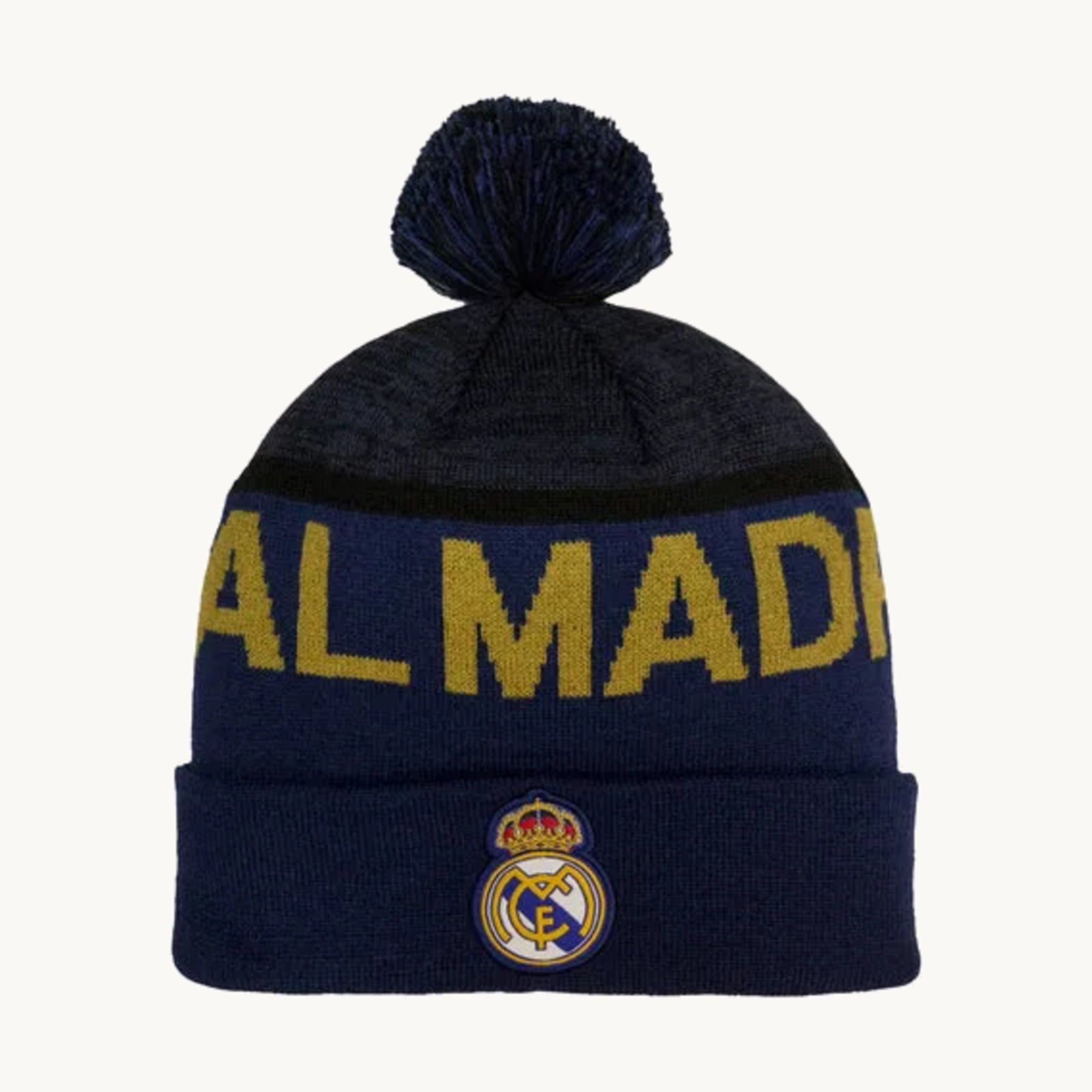 Real Madrid navy pom beanie