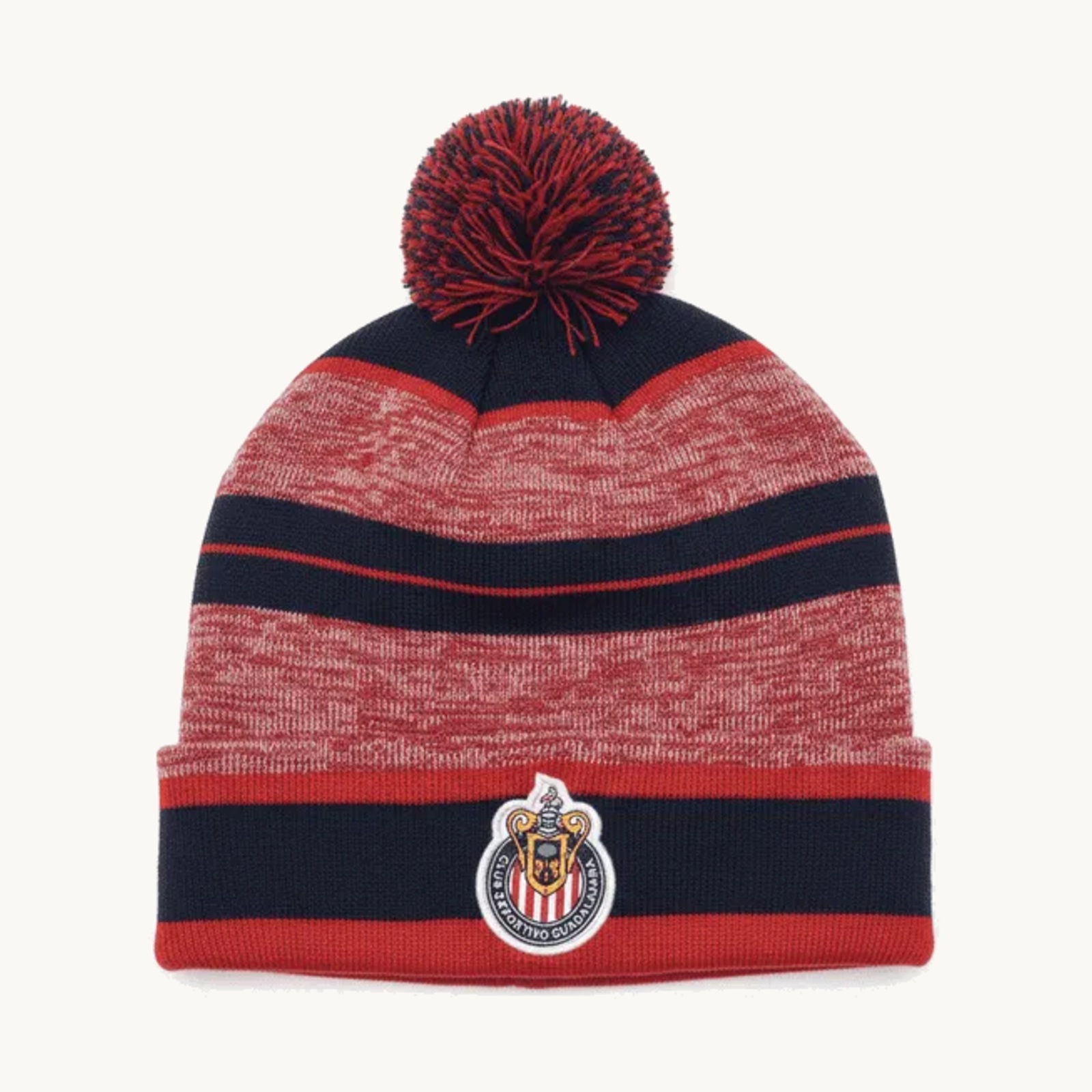 Chivas striped pom beanie