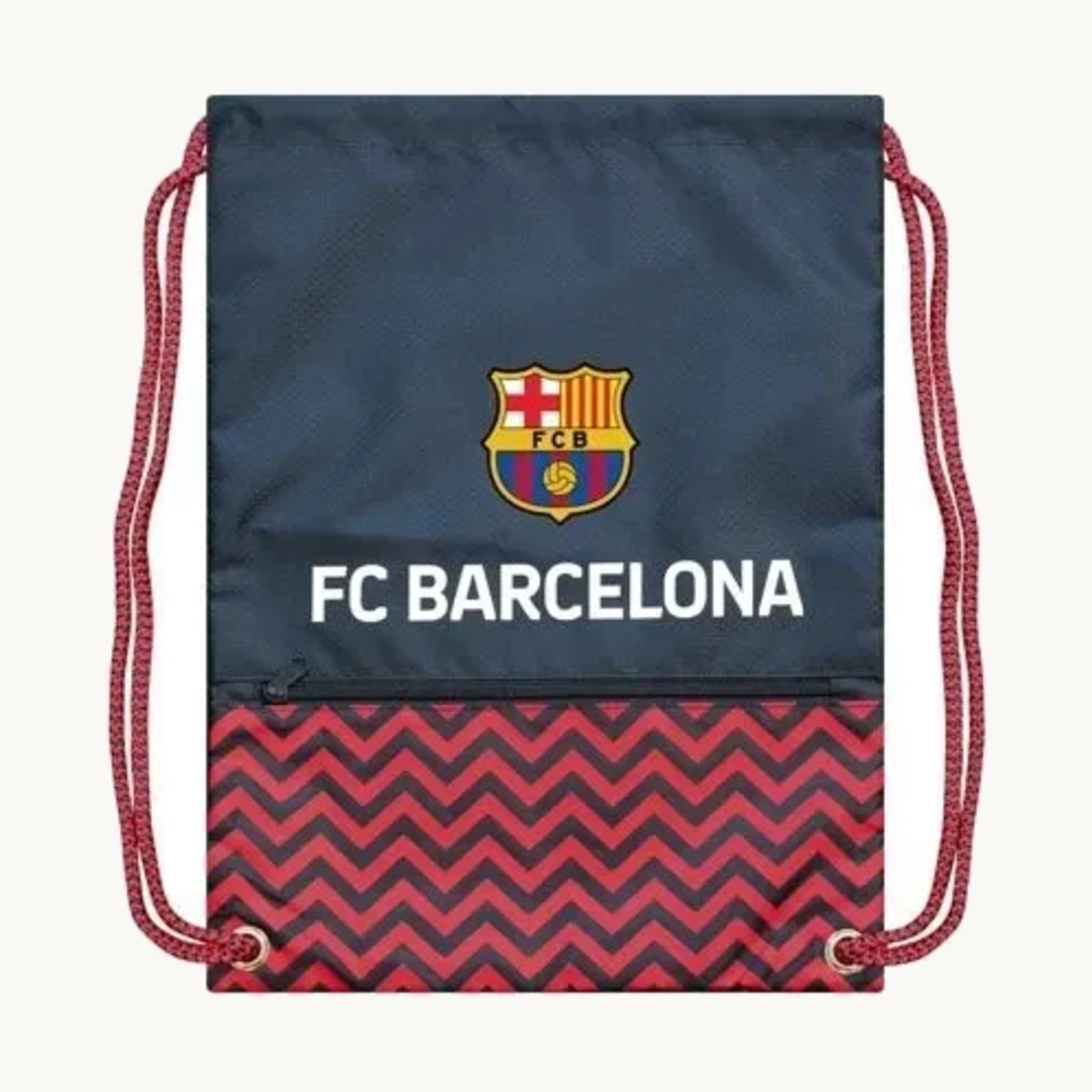 FC Barcelona Drawstring Bag Chevron Design Licensed Cinch Backpack