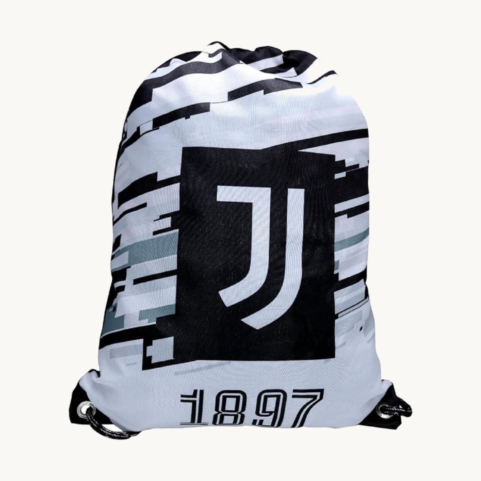 Juventus glitch pattern cinch bag