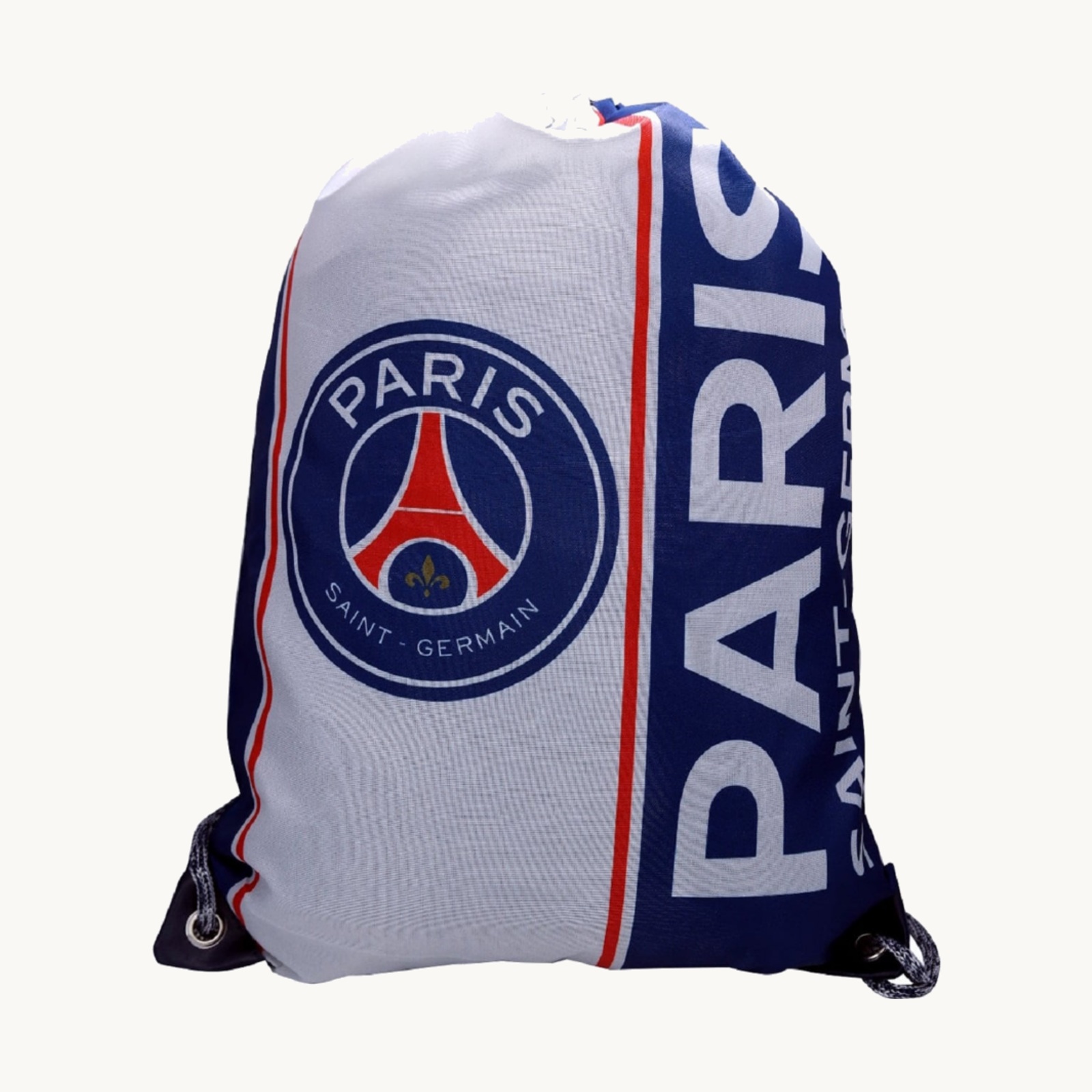 PSG white stripe cinch bag