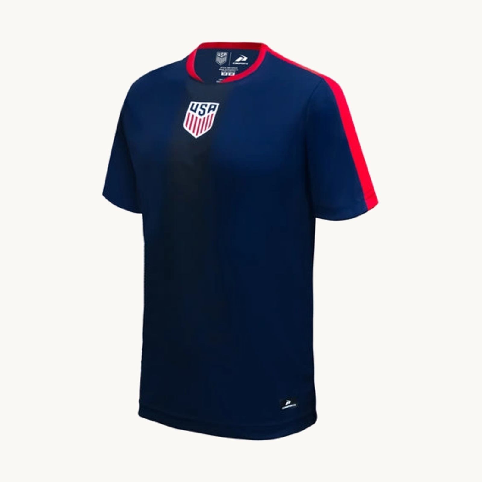 US Men's National Team Game Day Shirt – Navy USMNT game day shirt with red sleeve stripe
