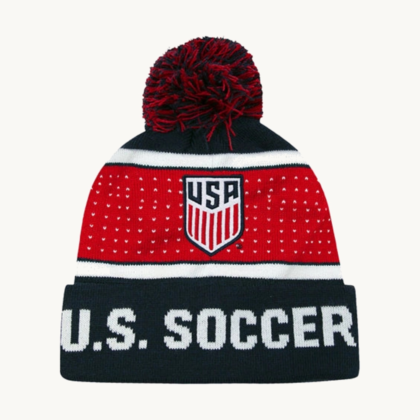 U.S. Soccer crest pom beanie