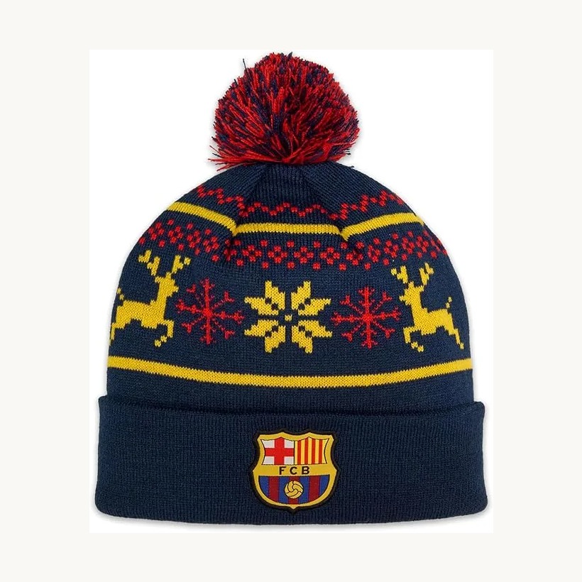 FC Barcelona fair isle pom beanie