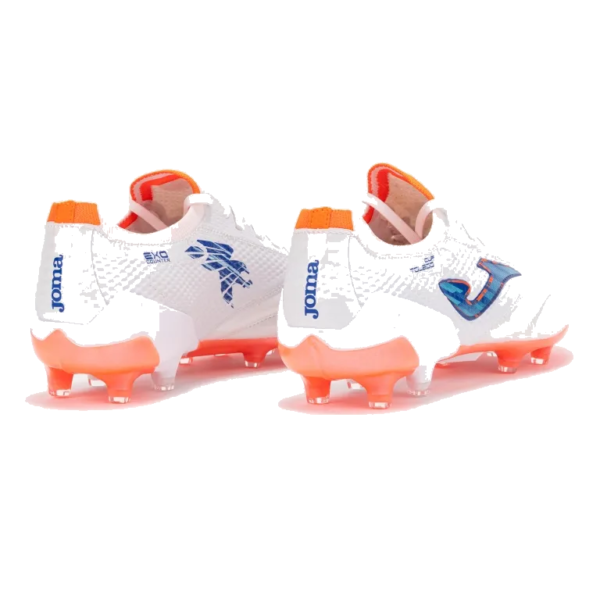 Joma Toledo Cup 2602 Women's Firm Ground Soccer Cleats - White on a white background
