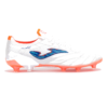 Joma Toledo Cup 2602 Women's Firm Ground Soccer Cleats - White on a white background
