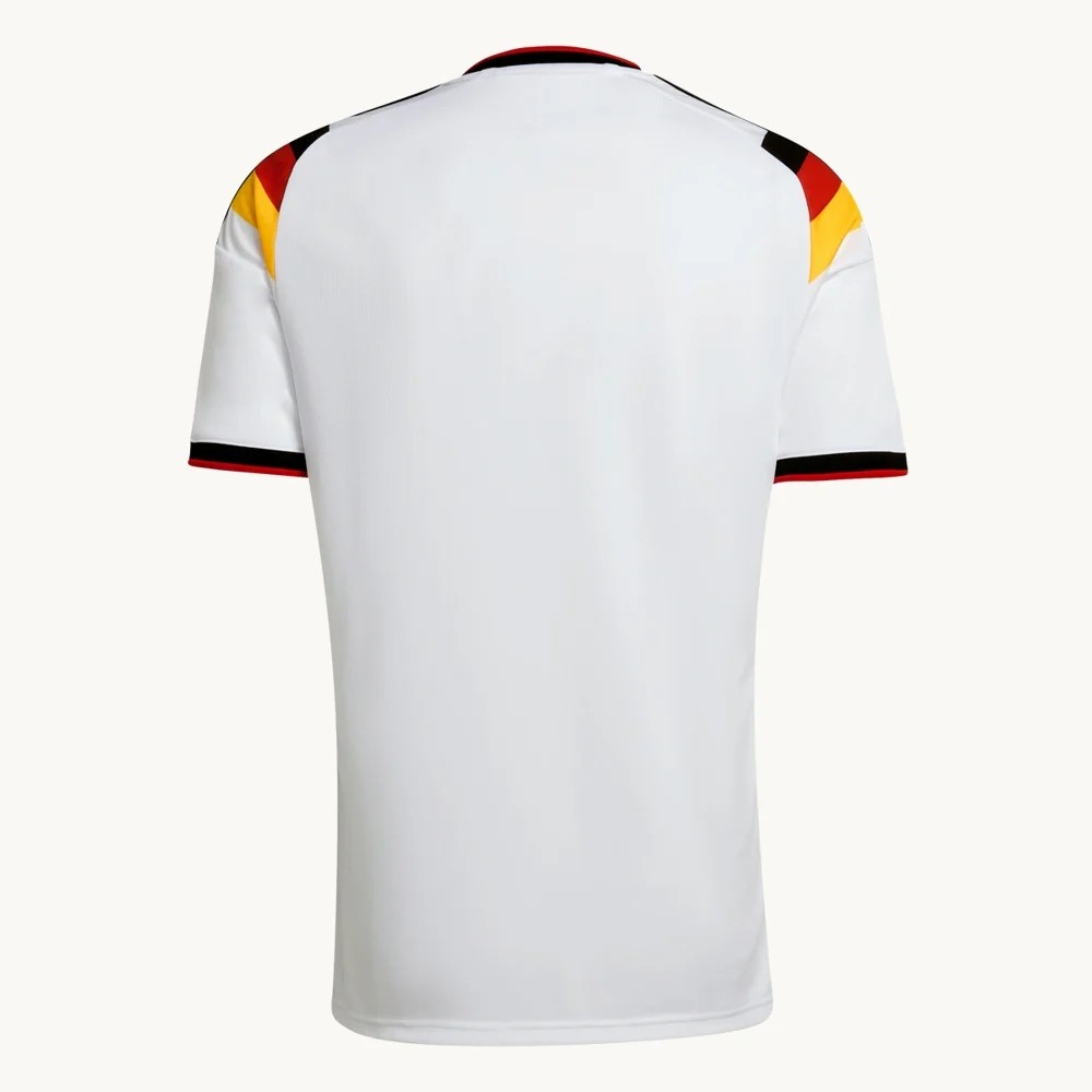 Men’s Fan adidas Germany Home Jersey 2026 back, white with black red and gold shoulder trim