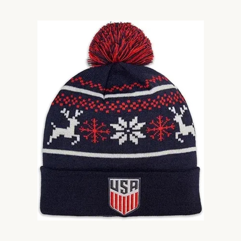 U.S. Soccer fair isle pom beanie