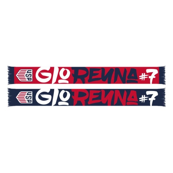 US Soccer Giovanni Reyna scarf, full length flat view